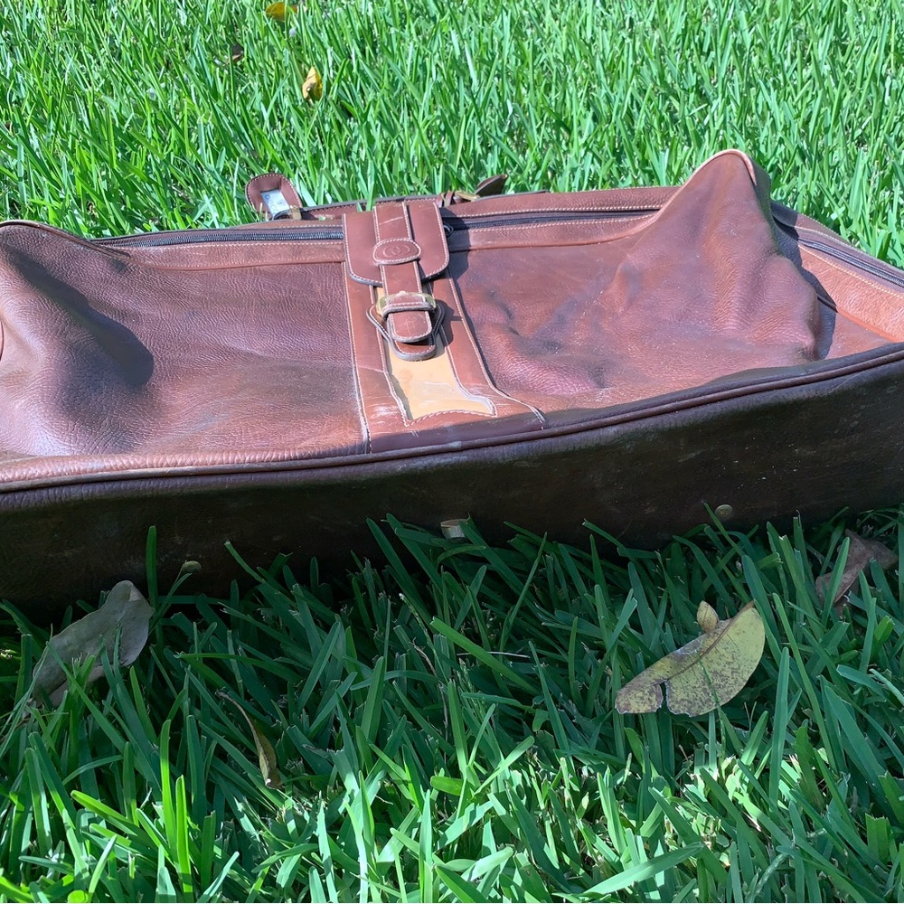 GUCCI Brown Leather Travel Suitcase Vintage AUTHENTIC - Picture 2 of 9